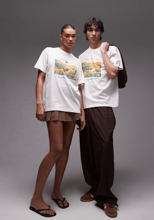Tommy Jeans unisex beach club graphic t-shirt in white