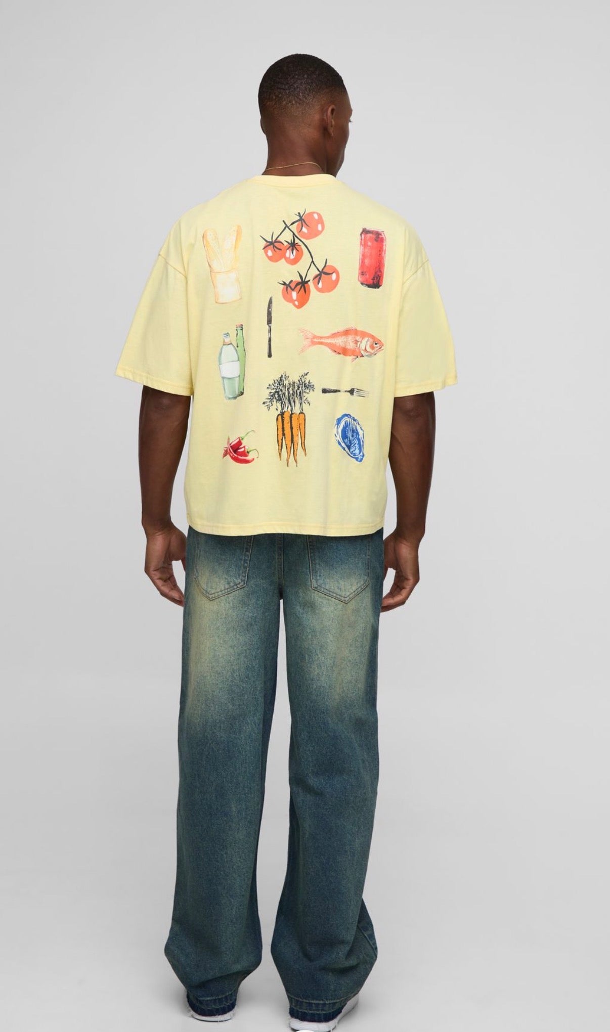 BoohooMAN Relaxed Floral Embroidery Denim Jeans With Let Down Hem