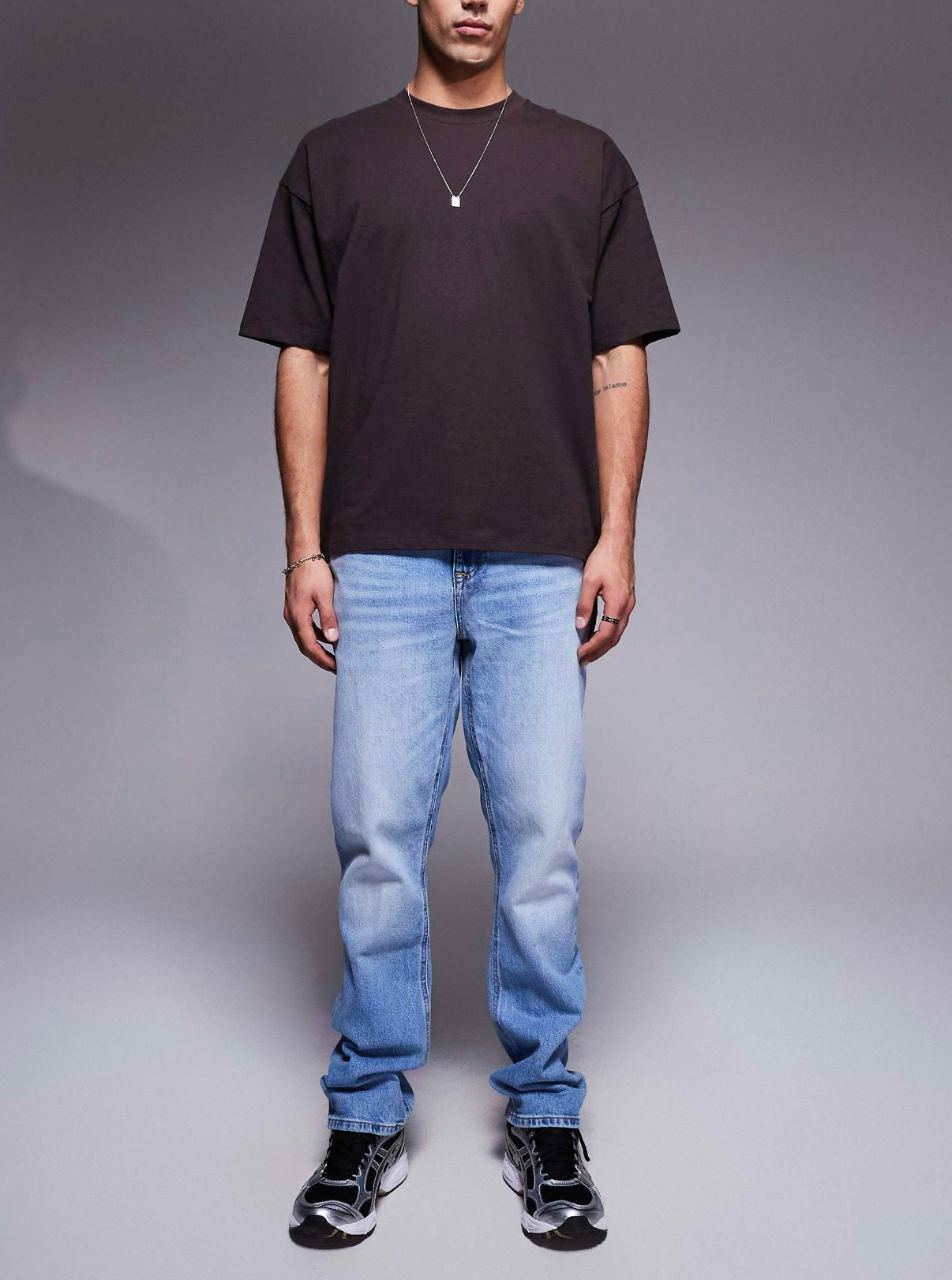 River Island straight fit jeans in lightwash blue
