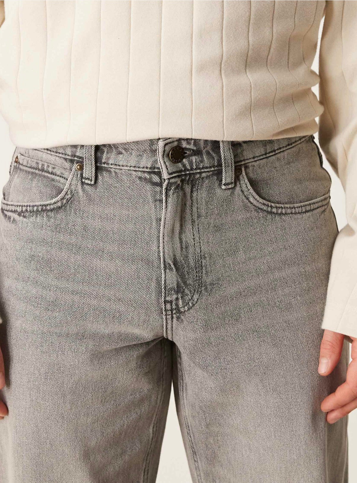 ASOS DESIGN wide flare jeans in vintage grey wash