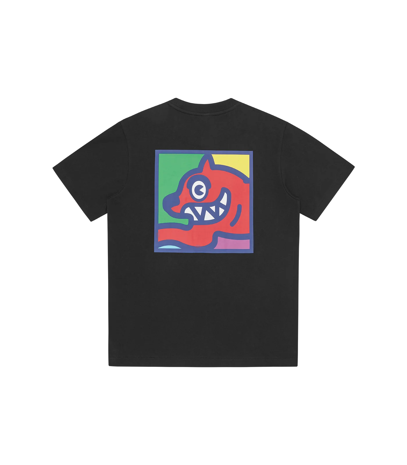 ICE CREAM POP ART RUNNING DOG T-SHIRT - BLACK