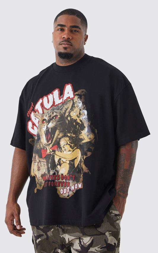 BoohooMAN Plus Oversized Cataula Graphic T-Shirt