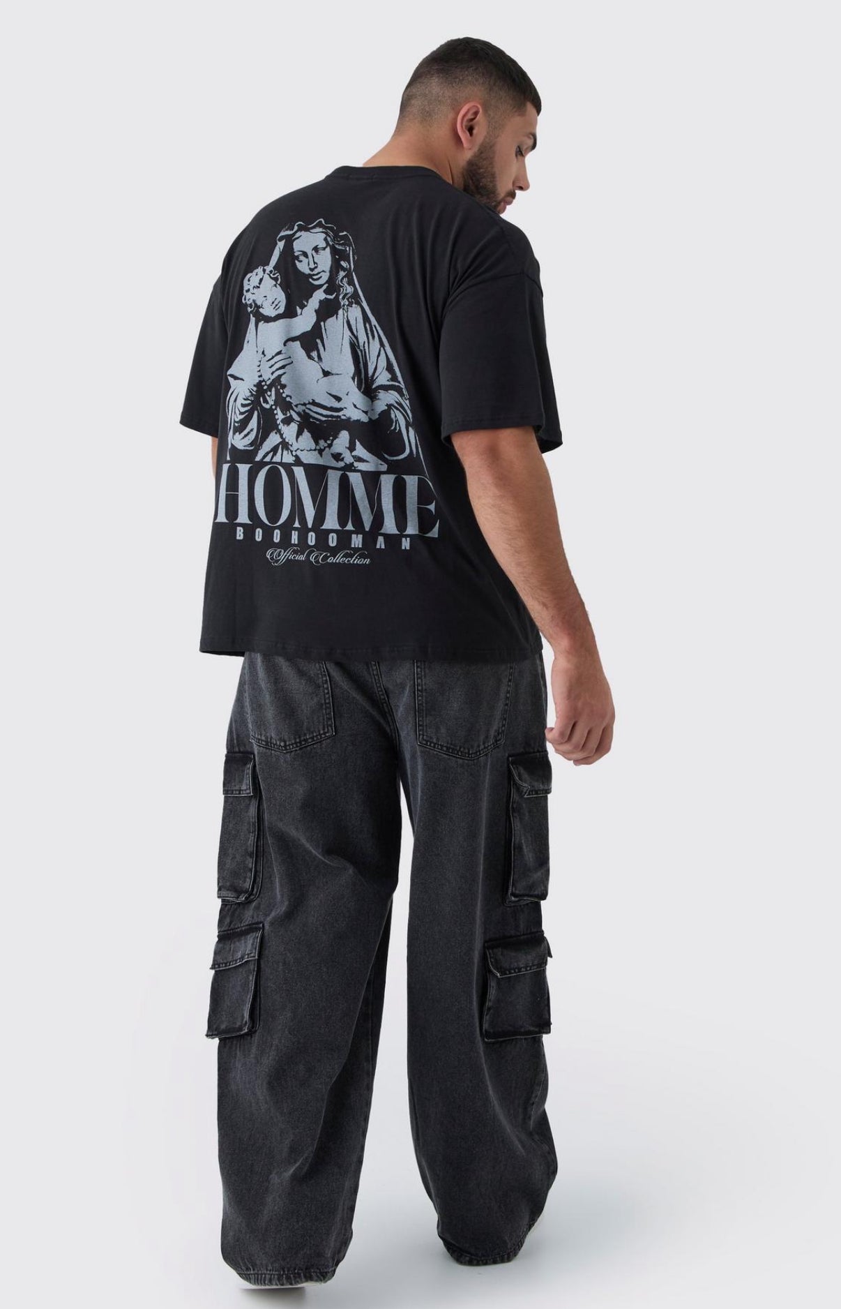 BoohooMAN Plus Oversized Homme Renaissance Print T-Shirt
