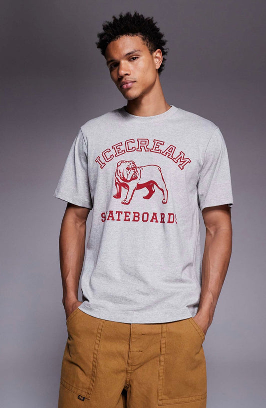 ICE CREAM BULLDOG T-SHIRT - HEATHER GREY
