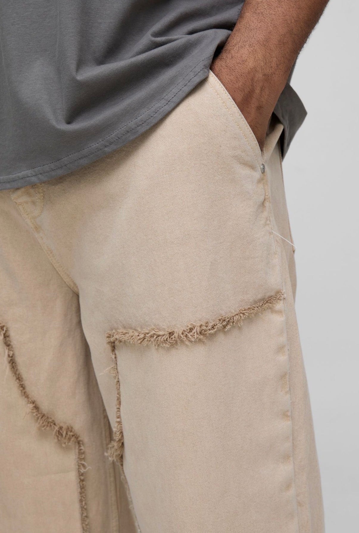 BoohooMAN Plus Raw Edge Straight Fit Overdye Carpenter Jeans