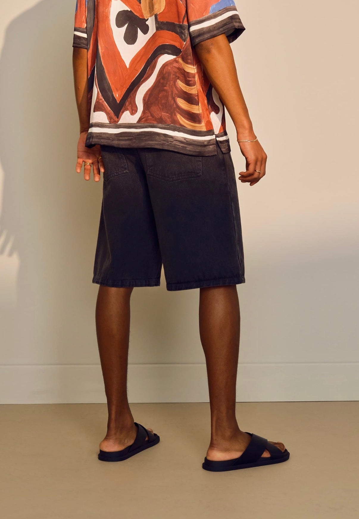 Topman washed twill shorts in grey