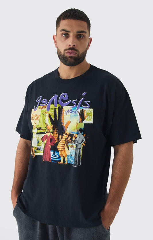 BoohooMAN Plus Genesis License Print T-Shirt