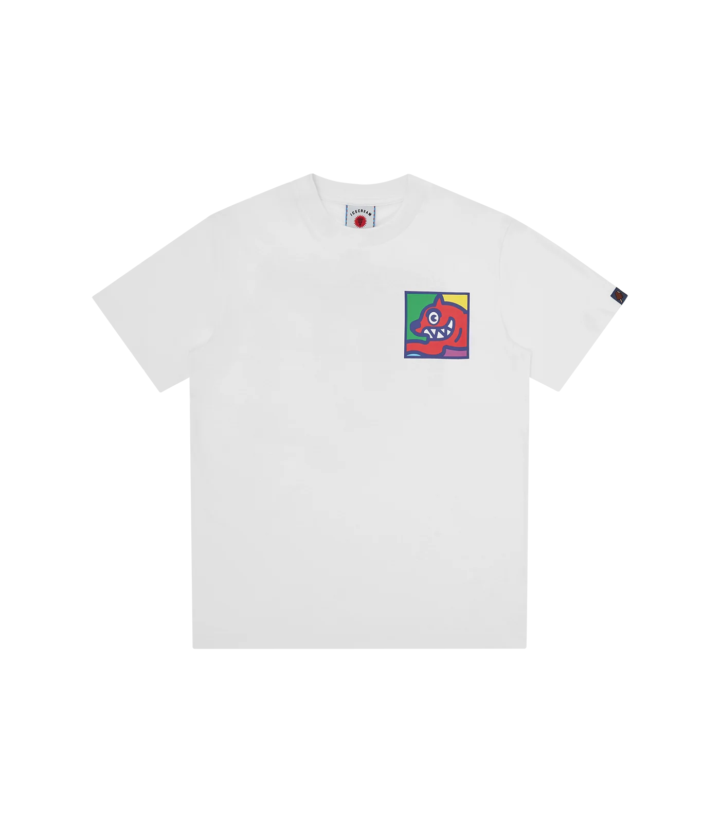 ICE CREAM POP ART RUNNING DOG T-SHIRT - WHITE