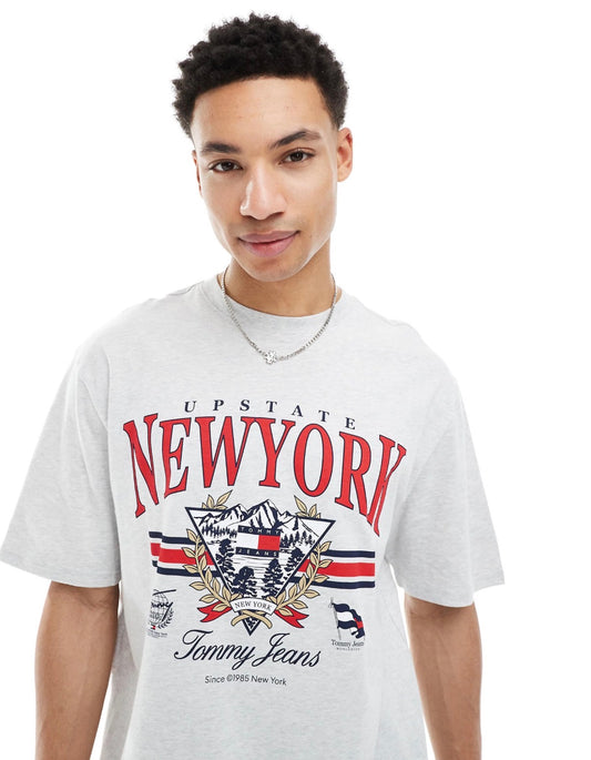 Tommy Jeans oversized vintage explorer t-shirt in grey