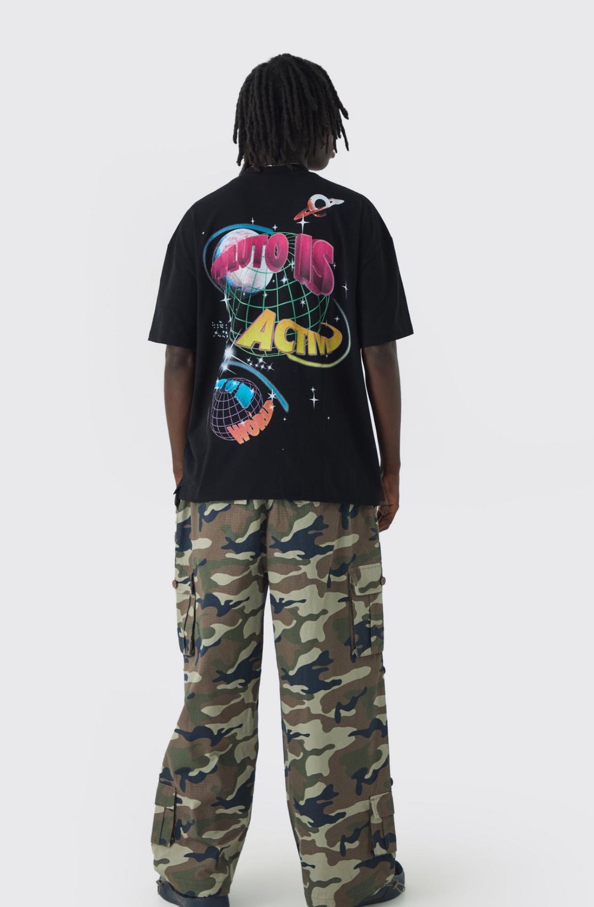 BoohooMAN Oversized Extended Neck Space T-Shirt