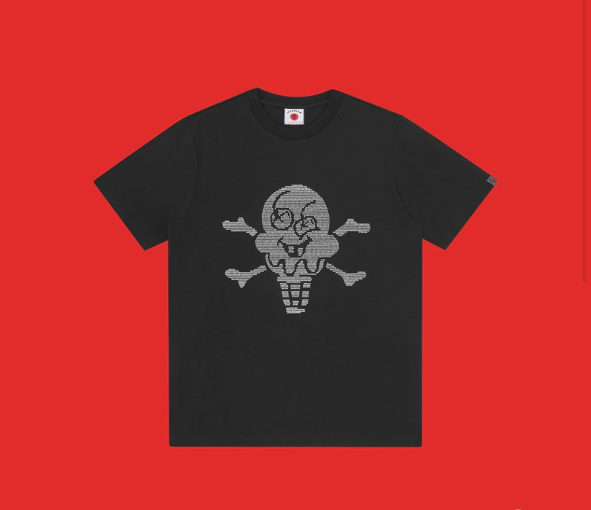 ICE CREAM RHINESTONE CONES & BONES T-SHIRT - BLACK