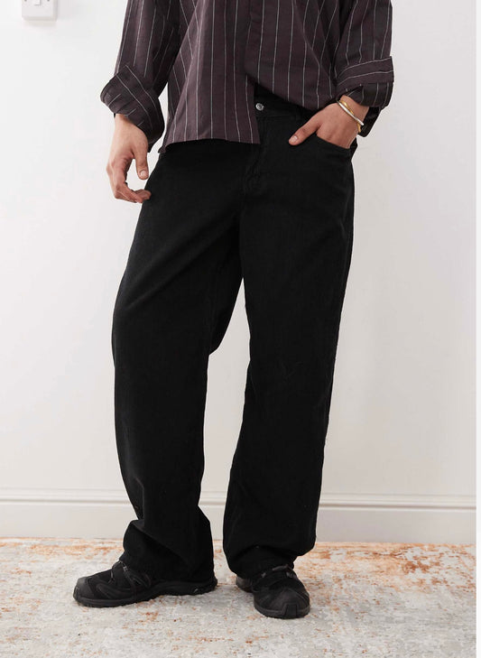 Reclaimed Vintage baggy cord jean in black
