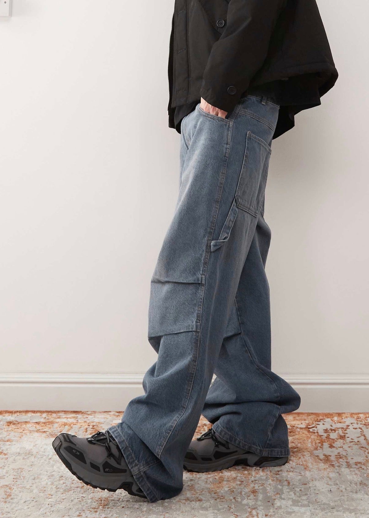 COLLUSION X006 barrel skate jeans in smokey wash - GREY