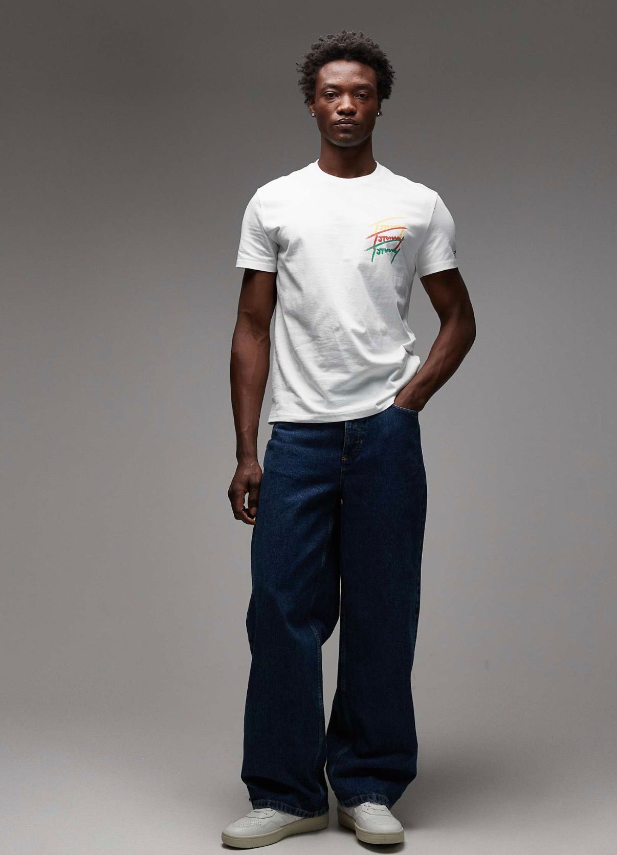 Tommy Jeans repeat signature backprint t-shirt in white