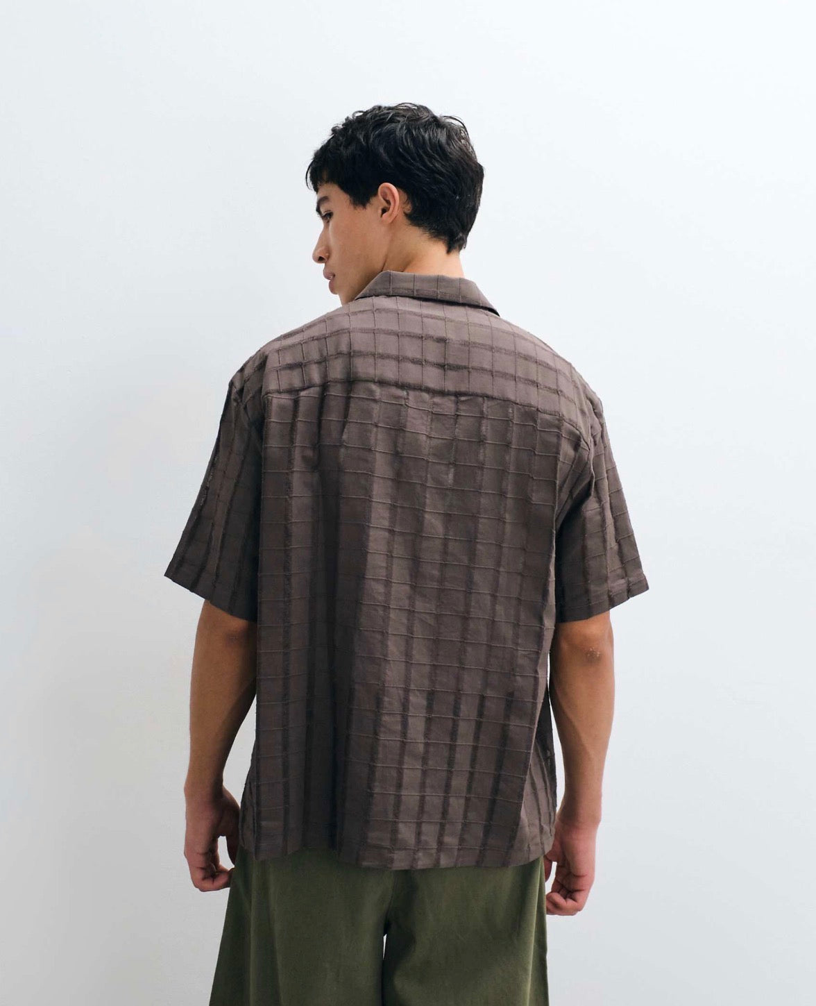 ASOS DESIGN oversized textured shirt in brown