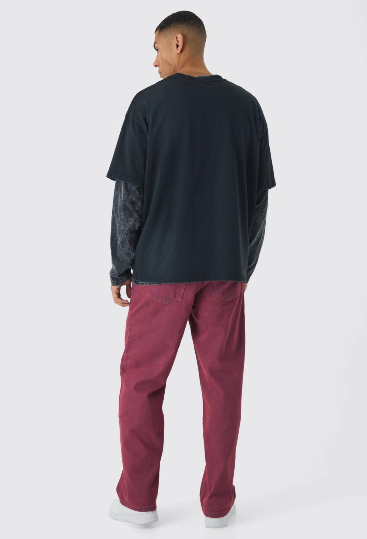 BoohooMAN Relaxed Rigid Carpenter Paint Splatter Denim Jeans