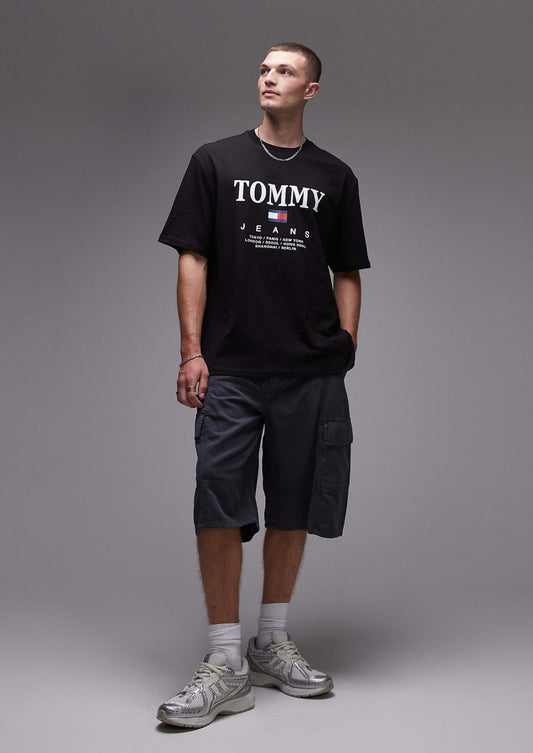 Tommy Jeans large font graphic t-shirt in black