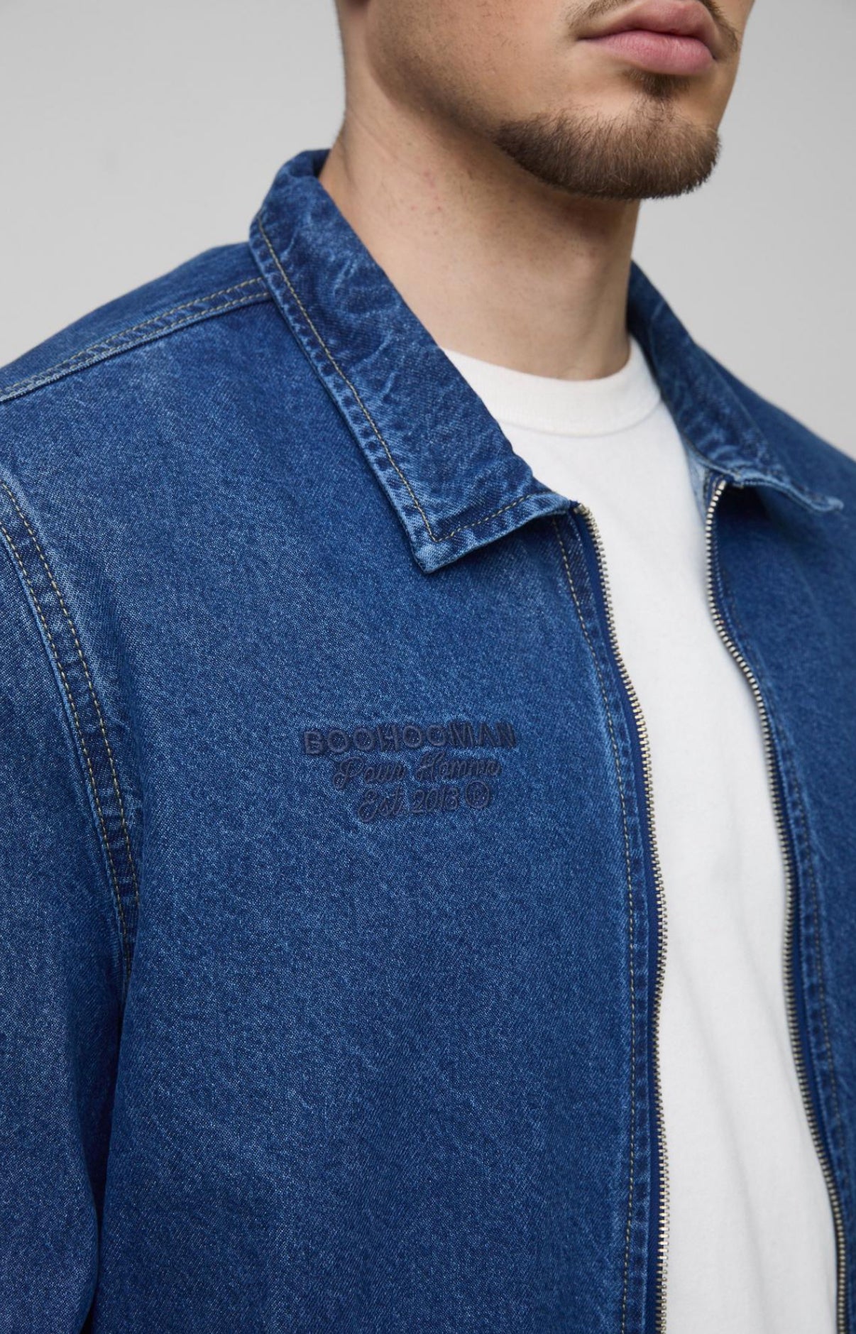 BoohooMAN TALL EMBROIDERED BOMBER JACKET