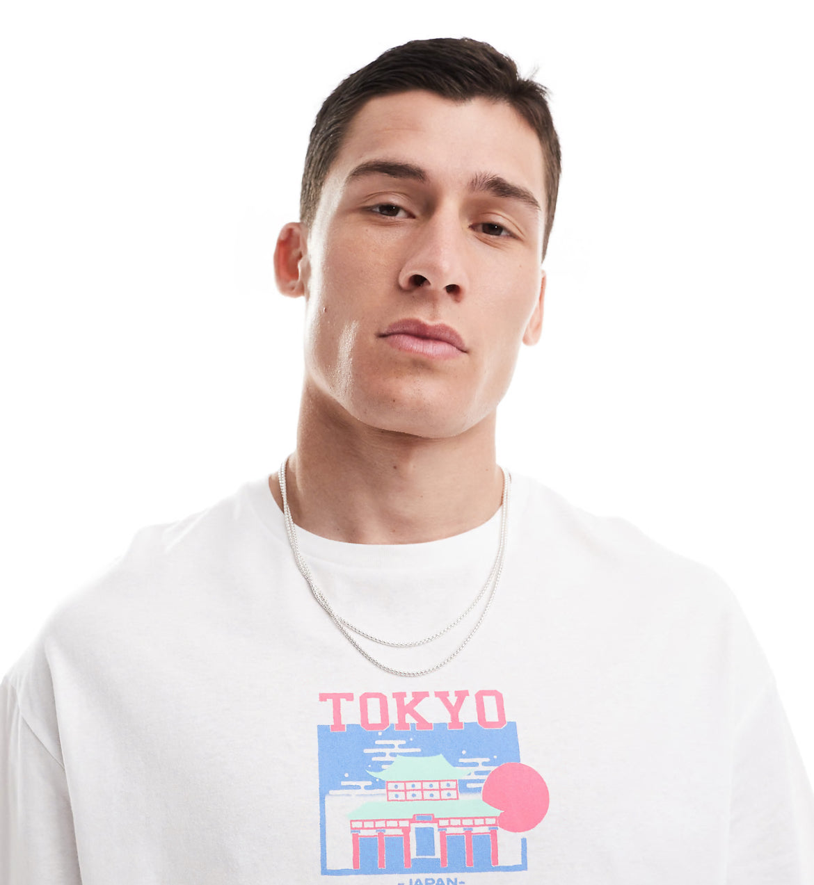 Jack & Jones oversized t-shirt with Tokyo print in white