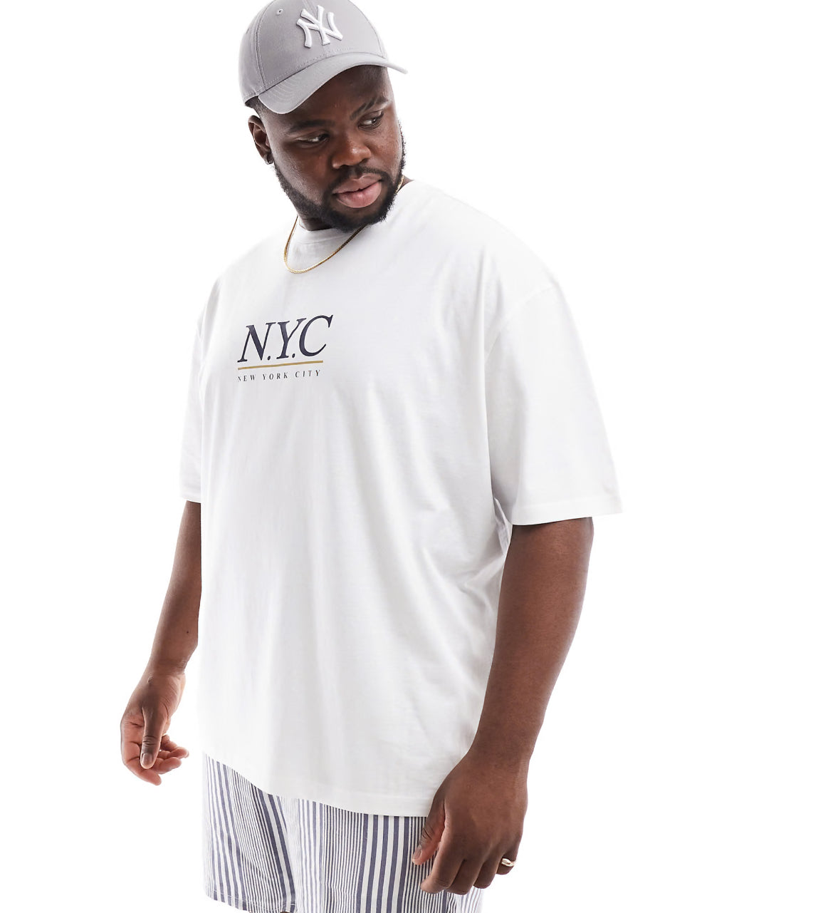 ASOS DESIGN oversized t-shirt in white with NYC chest print