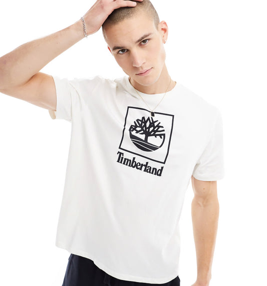 Timberland stack logo t-shirt in white