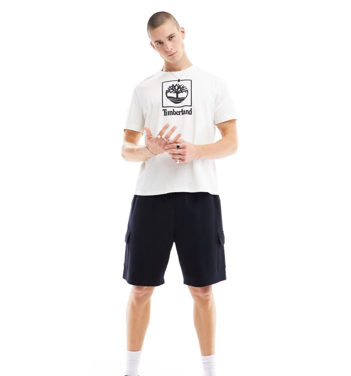 Timberland stack logo t-shirt in white