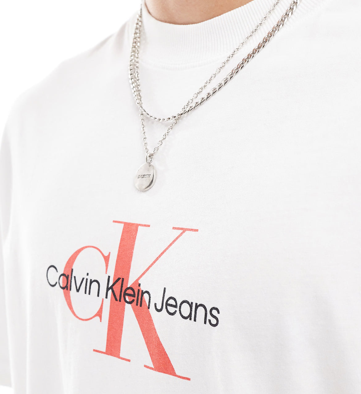 Calvin Klein Jeans archival monologo t-shirt in white