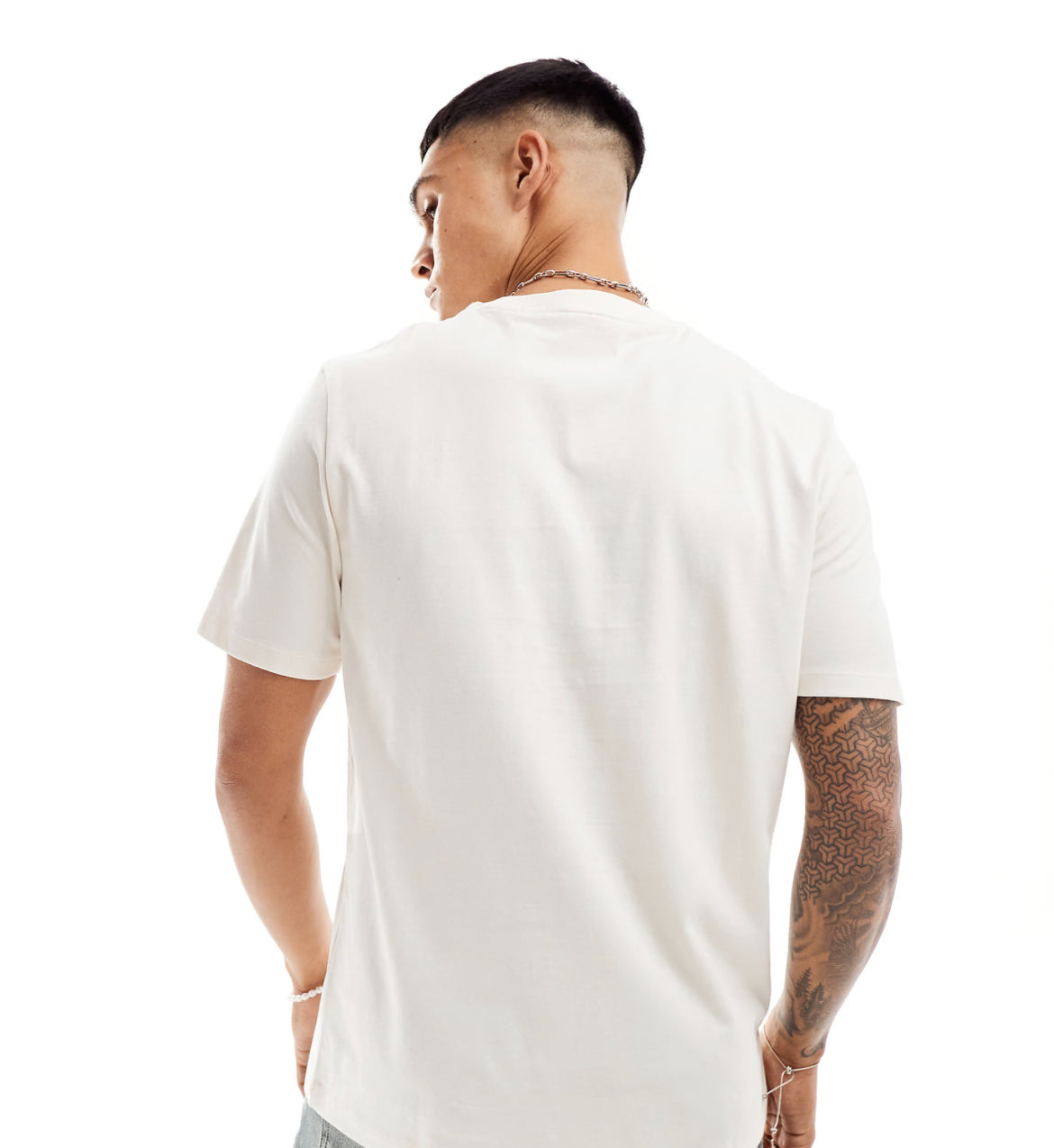 HUGO Red Daqerio t-shirt in off white with logo print