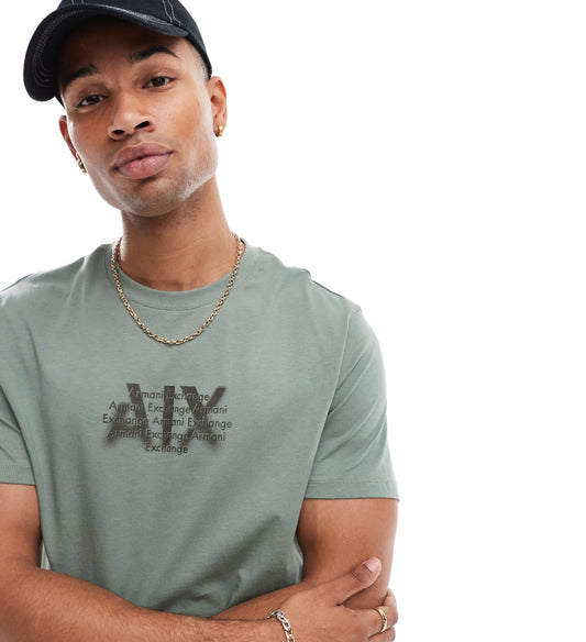 Armani Exchange boxy fit t-shirt with chest logo in green