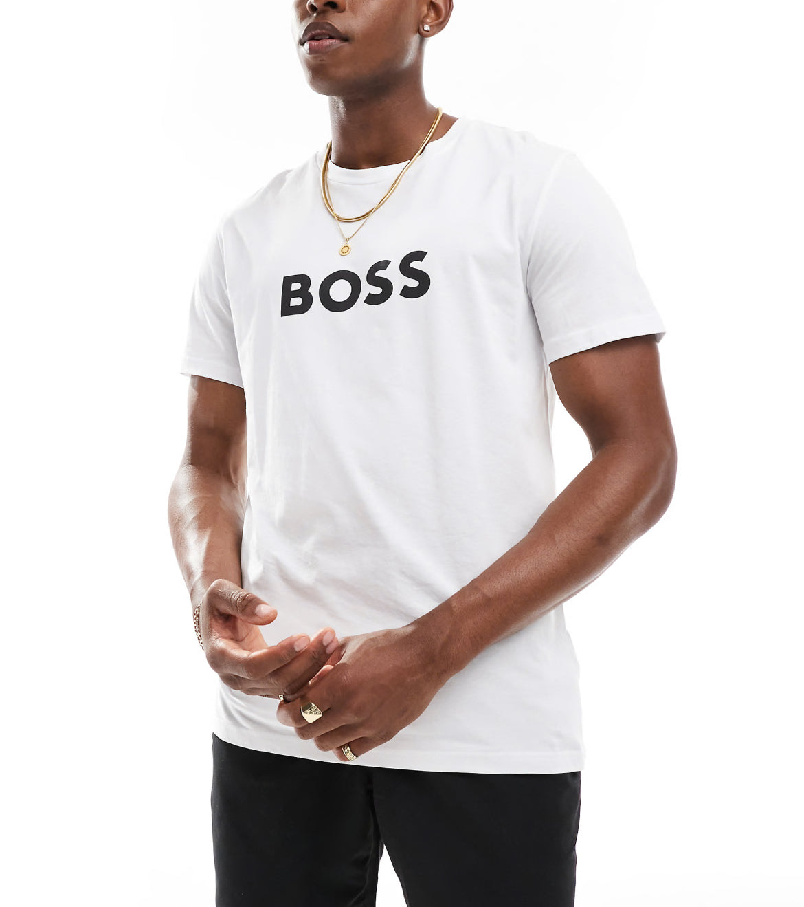 Boss beach t-shirt in white