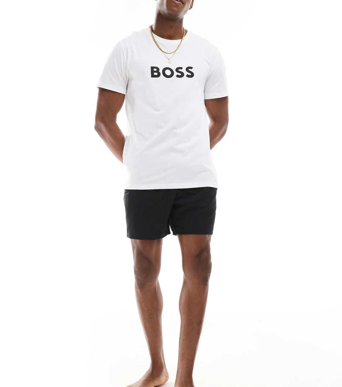 Boss beach t-shirt in white