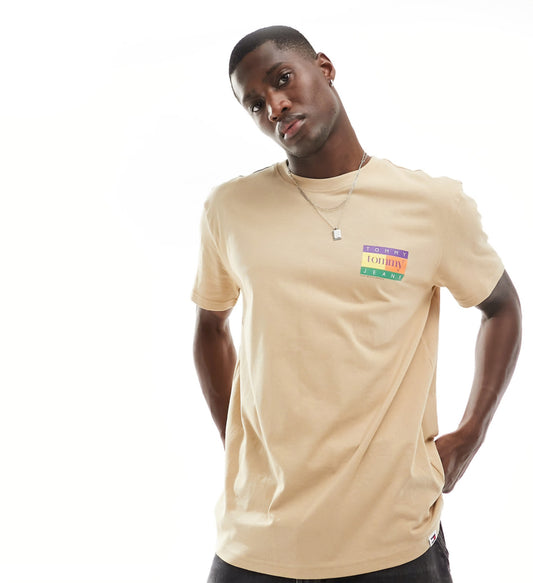 Tommy Jeans regular summer flag t-shirt in sand