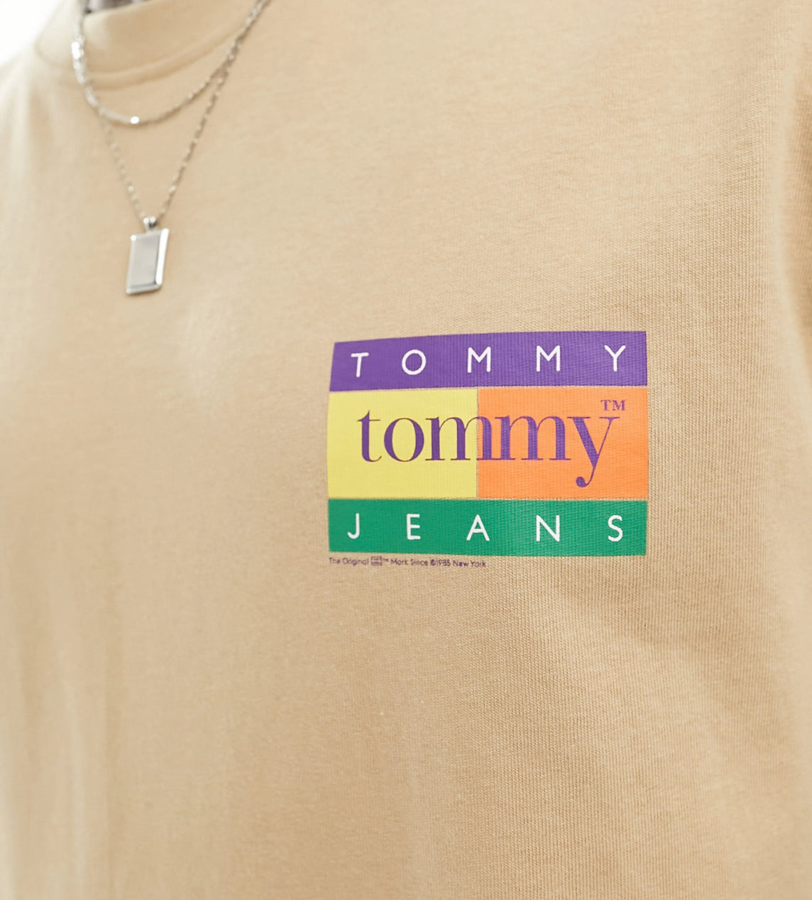 Tommy Jeans regular summer flag t-shirt in sand