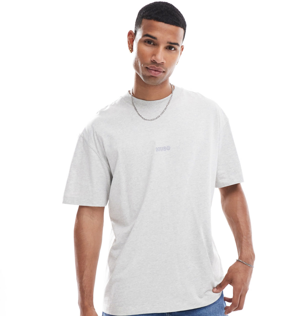 HUGO Blue nouveres relaxed fit t-shirt in grey