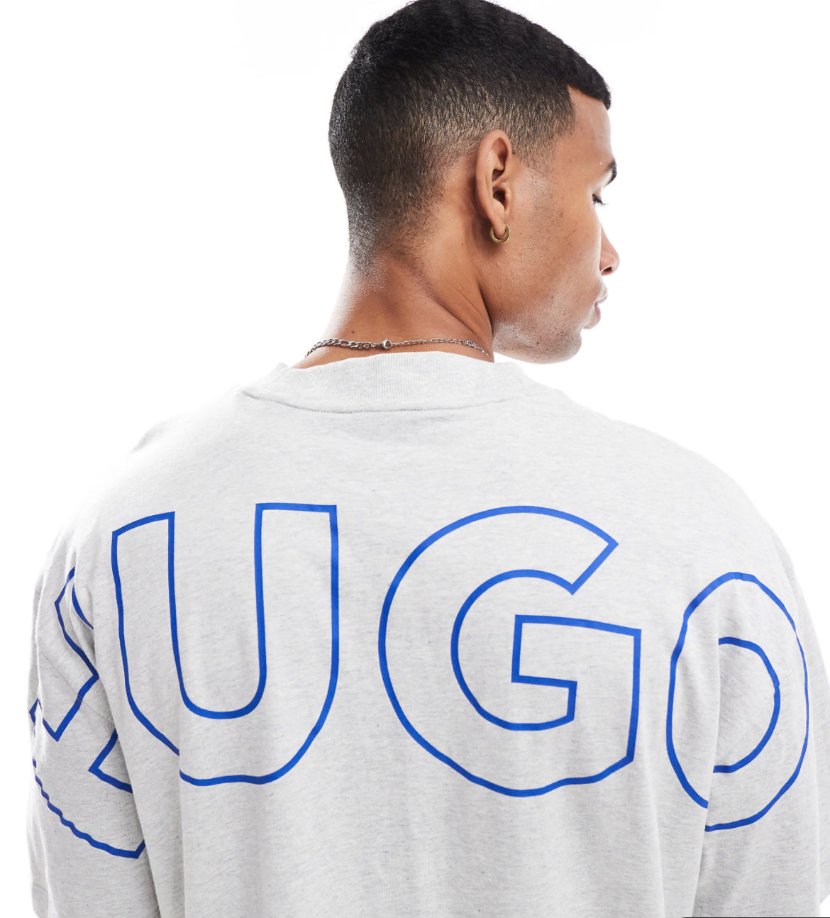 HUGO Blue nouveres relaxed fit t-shirt in grey