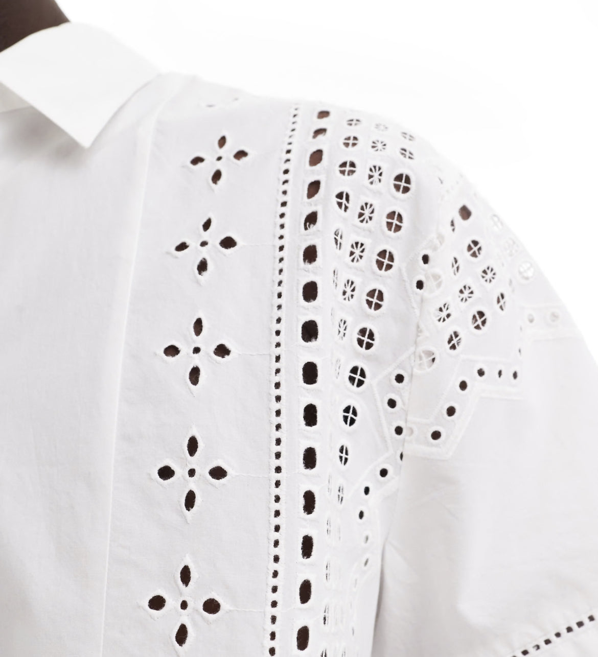 Bershka broidered detail shirt in white