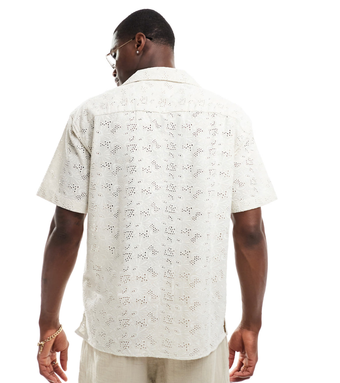 Jack & Jones boxy shirt in white lace