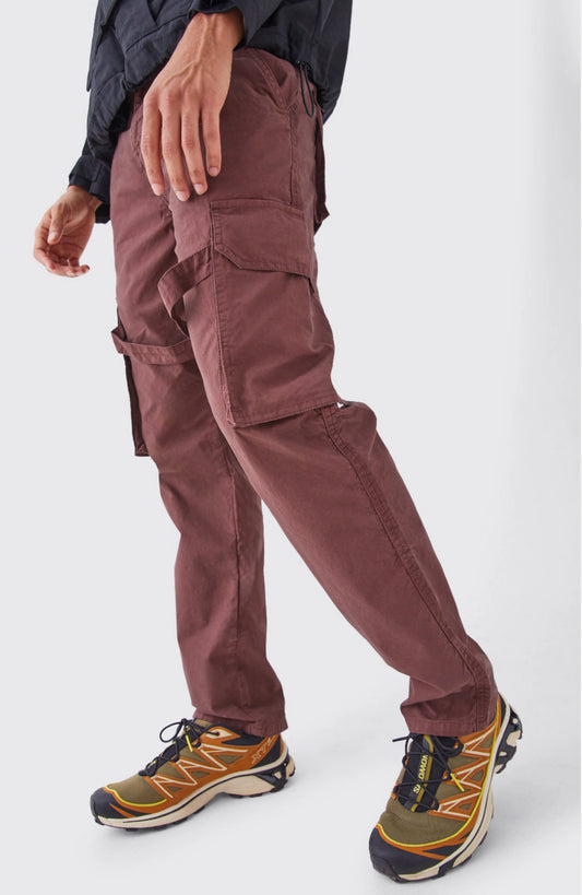 BOOHOOMAN FIXED WAIST STRAP DETAIL STRAIGHT LEG TROUSERS