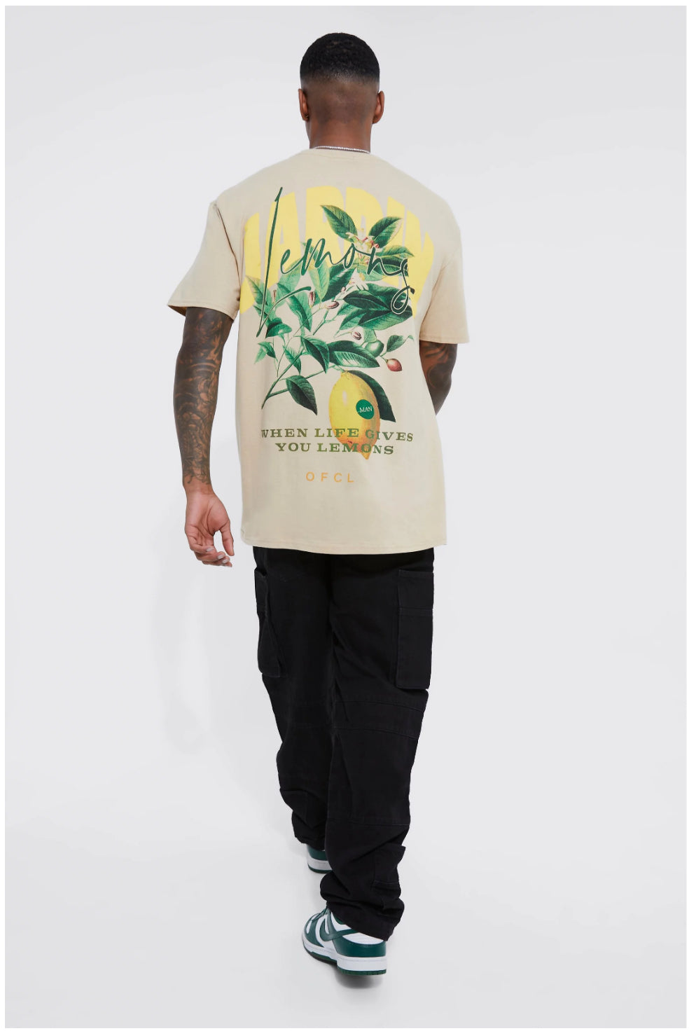 BOOHOOMAN RELAXED RIGID CARGO JEANS WITH CUFF