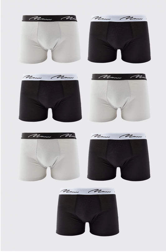 7 PACK MAN SIGNATURE MIXED COLOUR TRUNKS