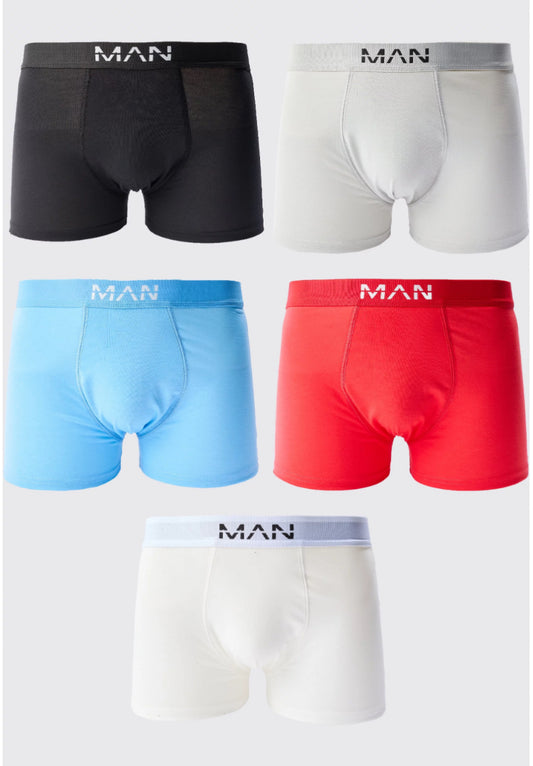 5 PACK MAN MIXED COLOUR TRUNKS