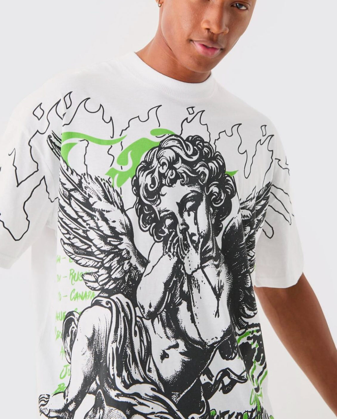 BoohooMan Oversized Large Scale Graffiti Renaissance Print T-shirt