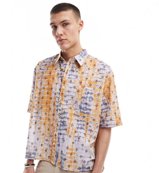 Reclaimed Vintage cropped boxy shirt in faded floral print