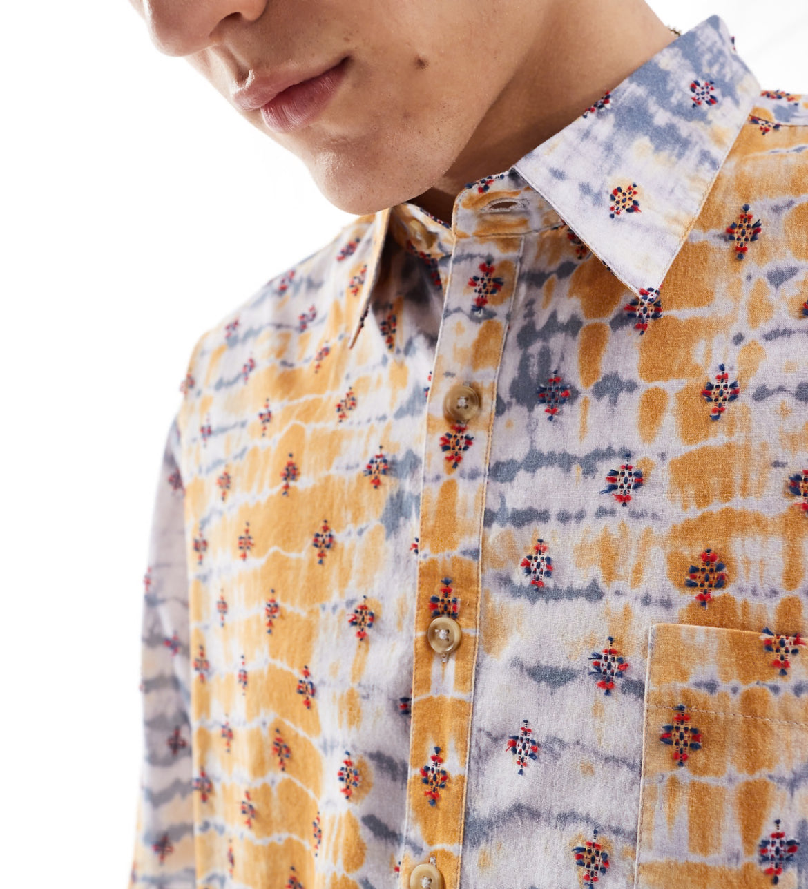 Reclaimed Vintage cropped boxy shirt in faded floral print