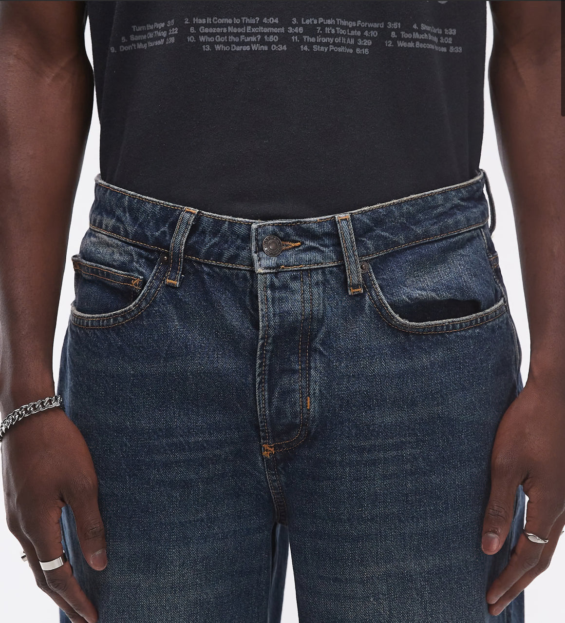 Topman baggy jeans in dark blue