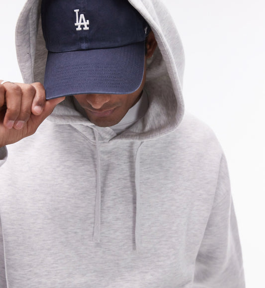 Topman oversized hoodie in light grey marl