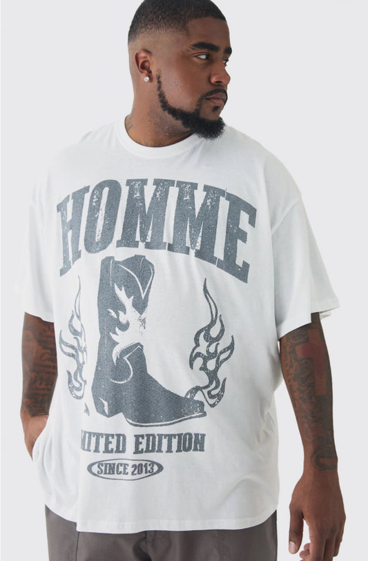 BoohooMan Plus Homme Western Oversized T-Shirt