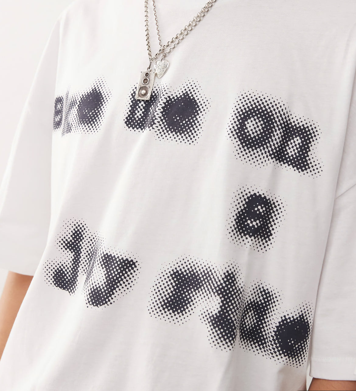 COLLUSION boxy crop t-shirt in ecru with joyride print