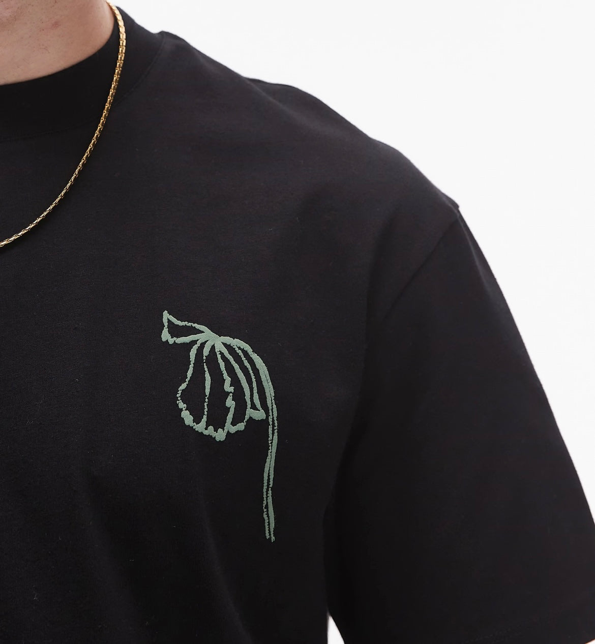 Topman oversized fit t-shirt with front and back painted floral print in black
