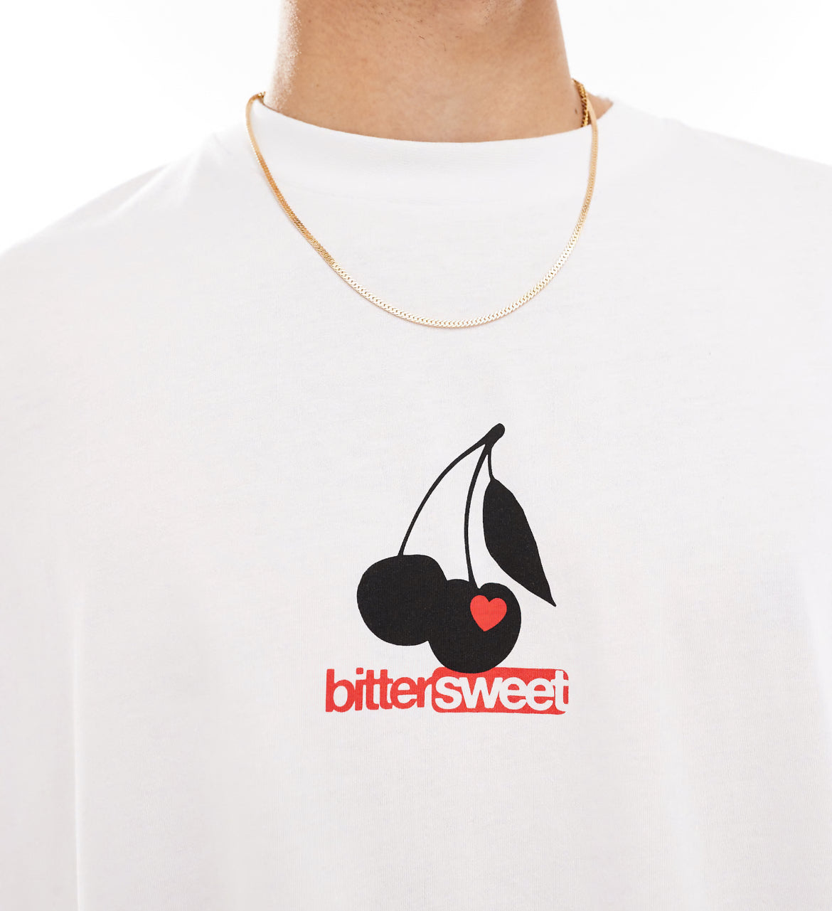 COLLUSION cherry print graphic t-shirt in white